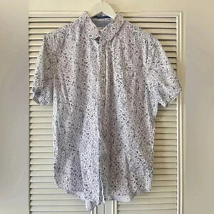 Steel & Jelly Men’s Short Sleeve Paisley Button Up Shirt Blue/White SZ XL